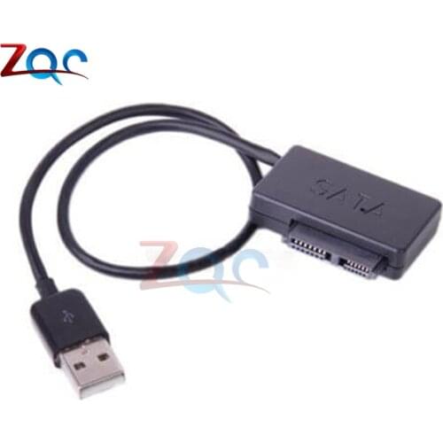 USB 2.0 to 13 Pin Slimline SATA Cable with LED Indicator for Computer Notebooks DVD/CD-ROM HDD Caddy Drive Adapter
