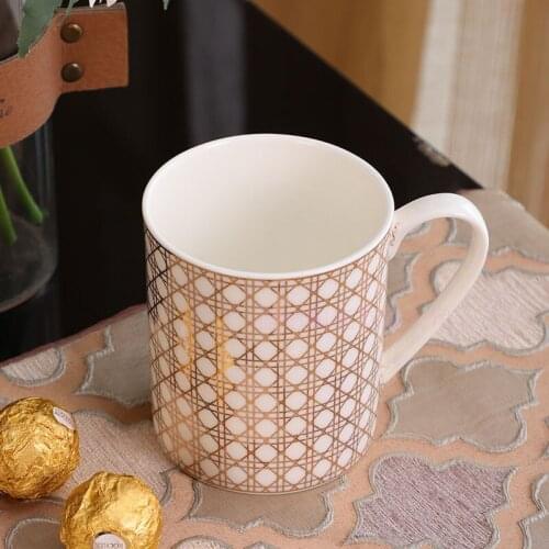 Nordic Porcelain Gold Line Coffee Mug Bone China Milk Cup Kitchen Office Drinkware Personalized Tea Cup Saucer Gift For Her Girl