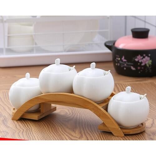 Creative ceramic seasoning jar for kitchen home salt box p mason jars kitchen canisters