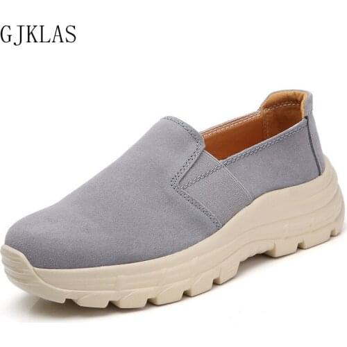 Genuine Leather Casual Shoes Size 43 Platform Sneakers Casuales Slip on Shoes for Women Chunky Shoes Womens Sneakers Fashion