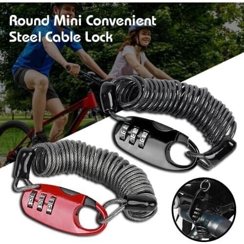 Mini Bicycle Helmet Lock Prevent Scratch Compact Easy to Carry Backpack Anti-Theft Lock Bicycle Motorcycles Cable Lock