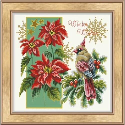 Cross Stitch Kit 11CT Printed Cloth Chinese Embroidery Material bag Winter Miracle home Decoration Painting
