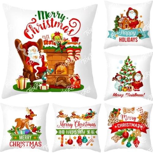 PATIMATE Santa Velvet Pillowcase 2021 Christmas Decor For Home Christmas Pendant Xmas Gifts Noel Navidad Natal Happy New Year