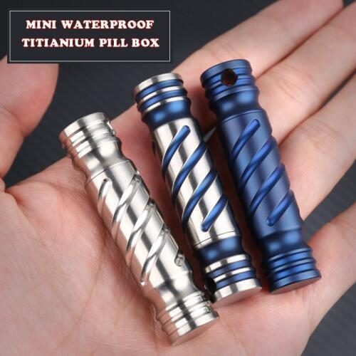 New Waterproof Portable Titanium Emergency Pill Box Medicine Holder Outdoor Camp Capsule Bottle First Aid Kit Storage Box