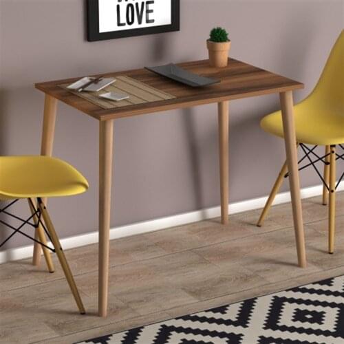 MADE IN TURKEY Dining Table Solid Wood 2 Color Computer Desk Kitchen Table Dining Room Furniture Kitchen Habitdesign Living Room