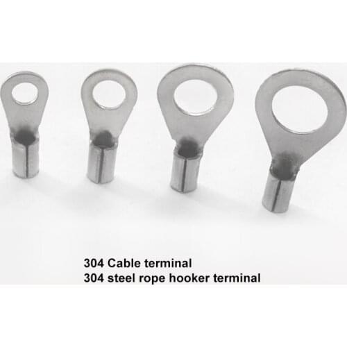 304 steel rope connector OT 2.5mm2 M3 M4 M5 M6 M8 Crimping terminal High temperature twist wire rope terminal