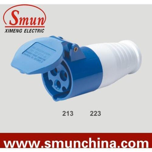 Industrial connector 32A 220-250v 2P+E 2pin with CE ROHS 1 year warranty IP44 degree PA66 material