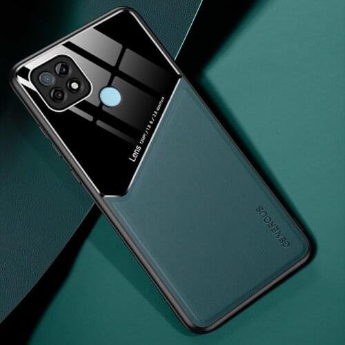 Luxury For Realme C21 Case Matte PU Leather & Glossy Back Cover Shockproof Soft Frame Cover for Realme C21 Phone Case