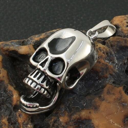 Silver Color Skull Pendant Fashion Stainless Steel Jewelry Pendant For Man Gift Joyas De Acero Inoxidable Para Mujer RRYZ043