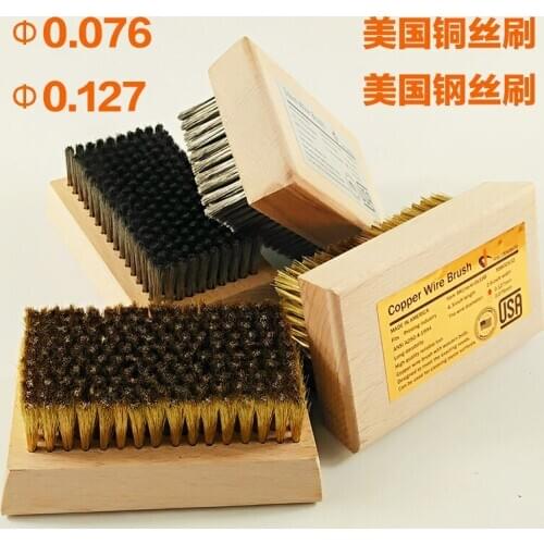 Steel Wire Brush Copper Wire Brush Wooden Handle Industrial Gravure Wallpaper Printing Stainless Steel American Imported