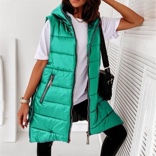 Usual Winter Jacket Woman Outwear Coat Hooded Jackets Female Fashion Medium Spring Autumn Length Sleeveless Lightweight Clothing