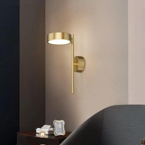 Led Indoor Wall Lamp Gold For Loft Bedroom Adjustable Angle Nordic Home Decor Bedside Staircase Sconese Mirror Lighting Fixtures