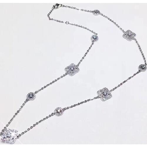 Designer Fashion 925 Sterling Silver Jewelry 3A Cubic Zirconia Party Necklace