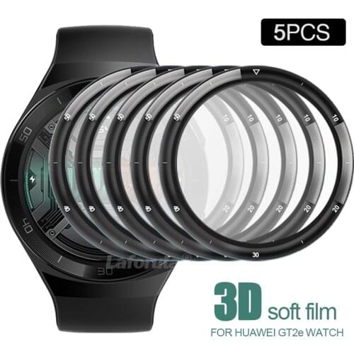 5pcs Full Coverage Protective Film For Huawei Watch GT2e 3D Curved Soft Screen Protector Smart Watch Accessories Not Glass