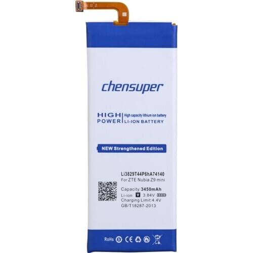 100% Original chensuper 3450mAh Li3829T44P6hA74140 High quality battery for ZTE Nubia Z9 mini NX511J battery