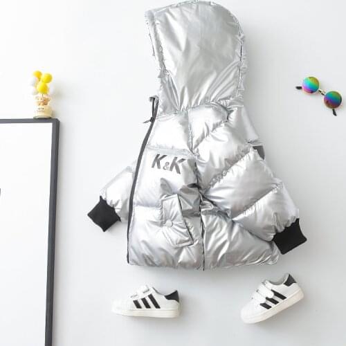 2020 Winter Girl Shiny Down Jaket Hooded Waterproof Children Boy Winter Coat 2-6 Years Kids thicken Teenage Baby Outerwear Parka