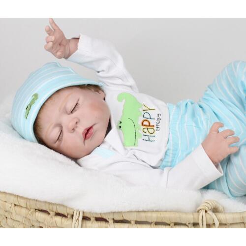 22" full silicone doll reborn realistic sleeping newborn baby boy dolls for children gift bebe alive reborn bonecas