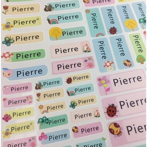 67Pcs Cartoon Personalized Name Tag Stickers Waterproof Baby Lunch Box Bottle School Stationery Custom Labels Decals Sticker
