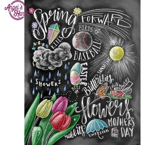 Full square drill 5D diamond painting DIY diamond embroidery spring flower Cross Stitch Rhinestone mosaic decoration