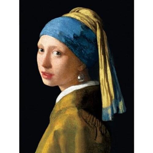 Full square / round drill 5D DIY diamond painting girl with a pearl earring embroidery cross stitch 5D home decor gift