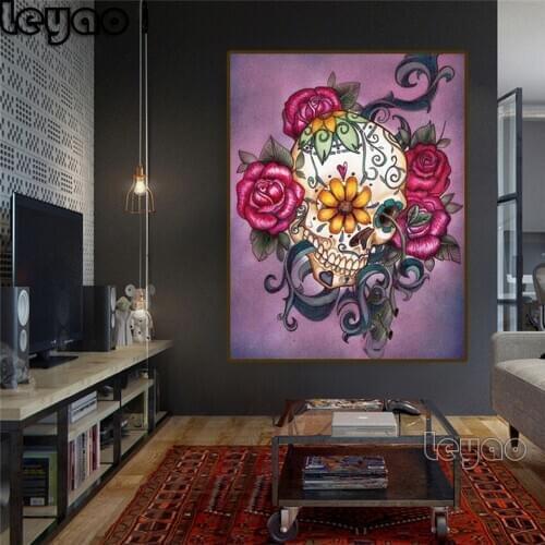 DIY Diamond Painting Skull Girl full Square 5D Diamond Embroidery Sale Diamond Mosaic Picture Rhinestone Decoration Home Puzzle