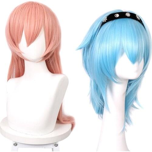 Anime Game Genshin Impact Cosplay Eula / Yanfei Wig Women Girls Halloween Party Heat Resistant Synthetic Hair Wigs C35M136