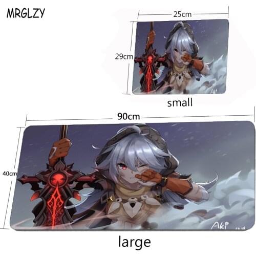 Genshin Impact anime mouse pad pc alfombillas de Raton complete gaming accessories desktop pad black and white mouse pad rubber