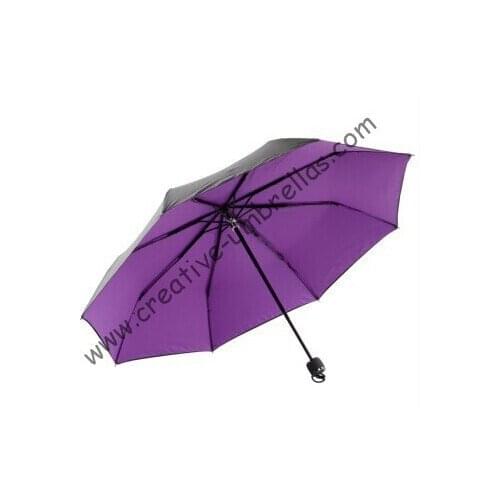 Anti-rust umbrellas ,three fold, summer parasol,hand open,windproof,bag parasol,UV protecting,purple coating,pantone colour