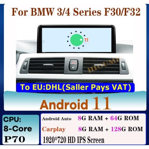 10.25" 8Core CPU 8G RAM Android 10 Car Multimedia Player GPS Navigation for BMW 3/4 Series F30 F31 F34 F32 F33 F36 2013-2017