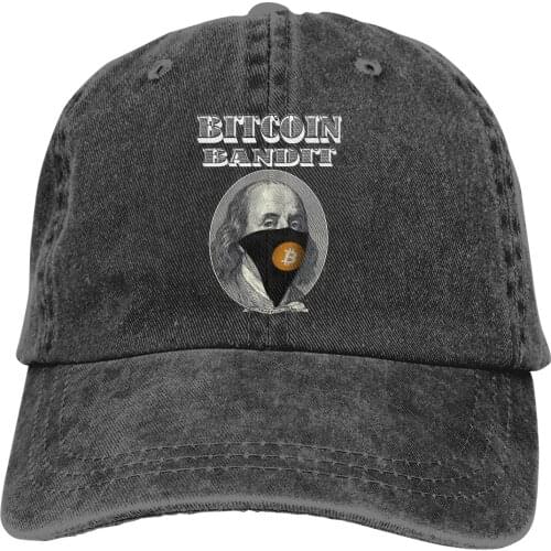 Washed Mens Baseball Cap Bandit Trucker Snapback Caps Dad Hat Bitcoin Cryptocurrency Miners Meme Golf Hats
