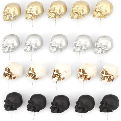 5pcs/box Resin Skull Thumbtack Drawing Pins Pushpin Cork Board Photo Wall Map Markers Office School Supply
