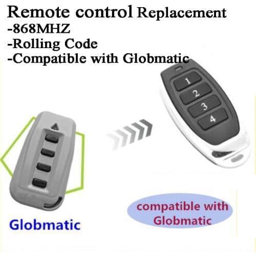 Compatible with Globmatic 868MHz Rolling Code sliding gate roller shutter Garage door Remote control Duplicator Replacement