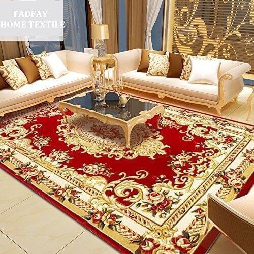 2400MMx3300MM Elegant American Rustic Floral Living Room Rug,Modern European Carpets For Living Room,Designer Red Rugs