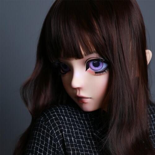HIDOLLS 04) Handmade Female Girl Silica Resin Half Head Cosplay Japanese Role Play BJD Kigurumi Masks Crossdresser Doll Mask