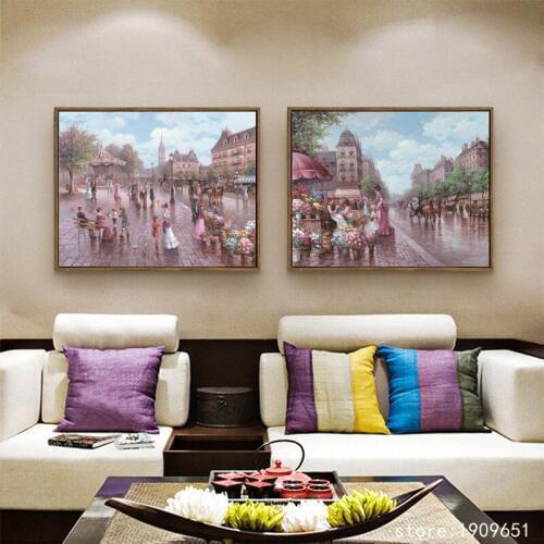 Cotton no frame classical figures square landscape canvas printings oil painting printed on cotton wall art decoration picture