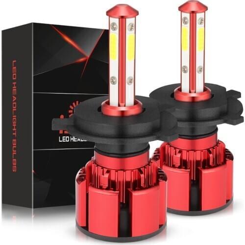 ISincer 80w 12000LM H4 H7 H11 H13 LED Car Headlights 4 Side Lights 5202 9007 9005 9006 COB Bulb Fog Light 6000K