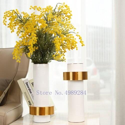 Nordic Creative Resin Gold vase Modern home Flower arrangement accessories Crafts ornaments desktop decoration wedding vases