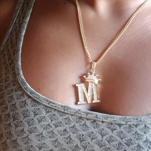 Copper Zircon 26 Letters Necklaces A- Z Initial Pendant Necklace Alphabet Pendants Gold Jewelry Gift CZ Letters Necklace Jewelry