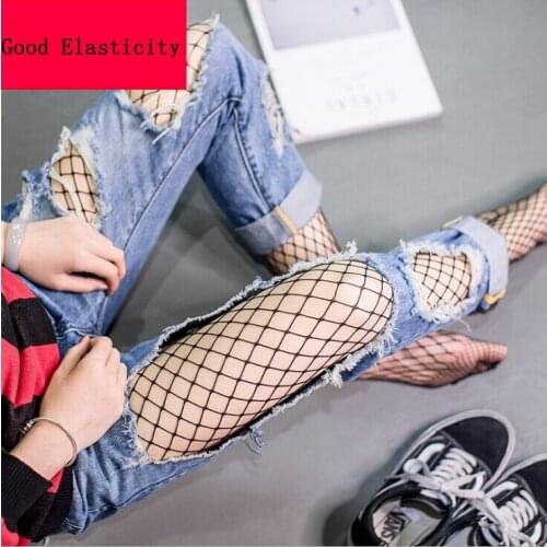 Fashion Womens Mesh Fishnet Net Pantyhose Tights Stockings Midi Mesh Hollow Out Tights Black