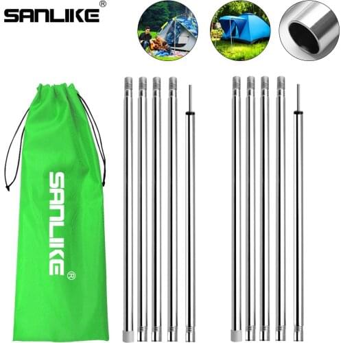 SANLIKE Tent Pole Tarp Pole Canopy Pole 2 sets Adjustable Sunshade Solo Camp Sub Pole with Storage Bag 10 Sections Ultra Light W