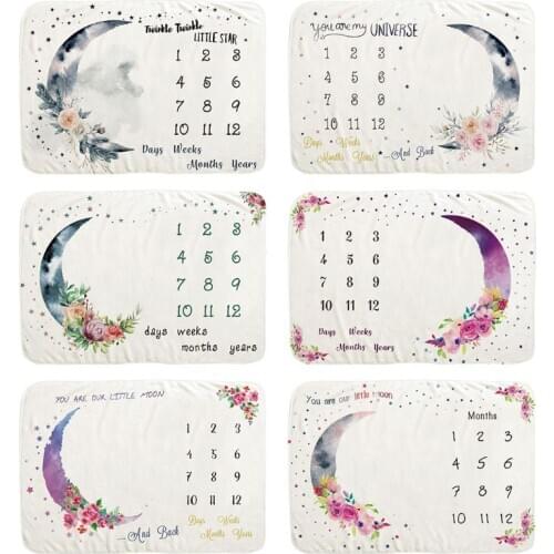 2020 New Infant Monthly Record Growth Milestone Blanket Newborn Photography Props Cloth