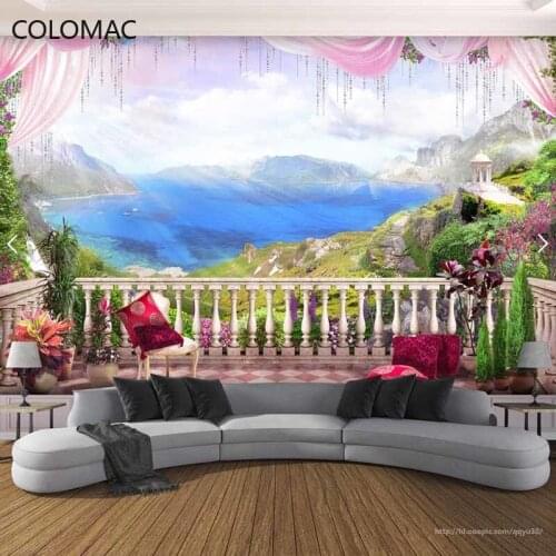 Colomac Custom 3d Balcony Mountain View Wallpaper Bedroom Living Room Background Mural Wall Stickers Decor Drop Shopping