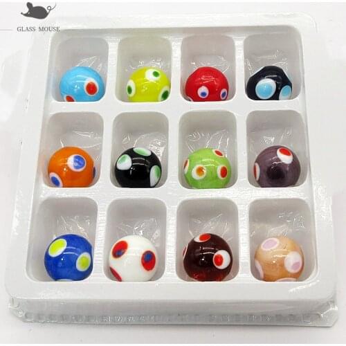 18mm New Handmade Glass Marbles Balls Charms Home Decor accessories for Fish Tank Vase filled pellet game Toys for Kids Children