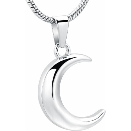 IJD12833 Stainless Steel Crescent Moon Cremation Jewelry For Ashes Keepsake Memorial Urn Necklace For Women Men Fashion Gifts