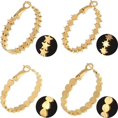 Punk Big Hoop Earrings Stainless Steel Earrings For Women 2020 Big Gold Colour Earrings Big Hoops Charm Earrings Jewelry Gift