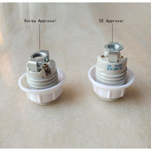 E14 KR/CE approval full thread ceramic socket lamp holder with m10 bracket resistantce to high temperature screw lock