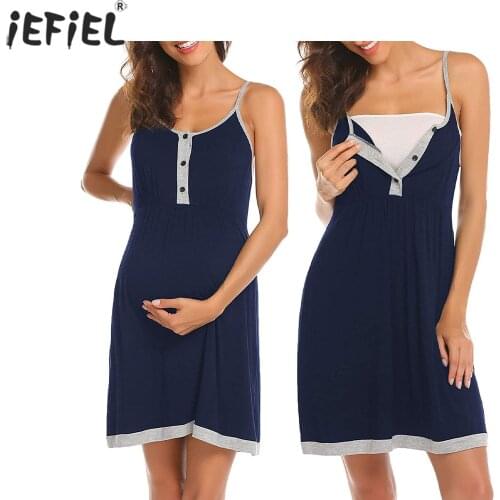 Maternity Pajamas Nightgown Breastfeeding Dress Childbirth Nightdress Nursing Pajamas Pregnant Women Nightwear For Sleepwear