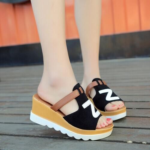 Summer Slip On Women Wedges Sandals Platform Hip Hop Rock Fashion Open Toe Ladies Casual Shoes Comfortable Promotion Sale# G