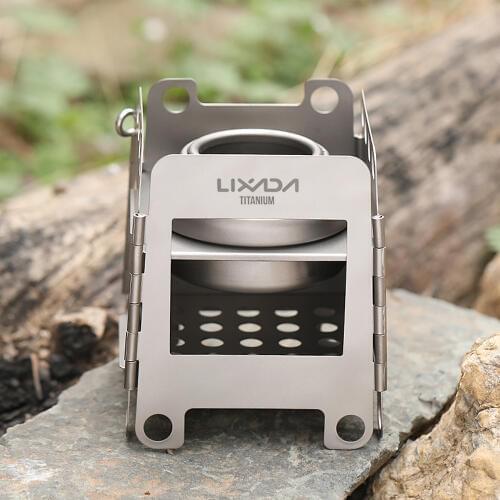 Camping Stove Wood Stove Portable Outdoor Folding Titanium Burning for Backpacking Survival Cooking Picnic Camping Equipment