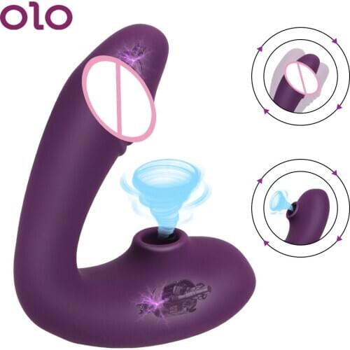 OLO Vagina Nipple Sucker Dildo Vibrator Female Clit Sucker Stimulator Usb Vibrating G Spot Vibrator Sex Toys for Adults Couple